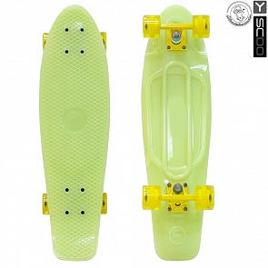 Скейтборд виниловый Y-Scoo Big Fishskateboard Glow 27" 402E-Y с сумкой, желтый (RT, 5942rt)